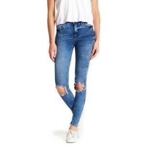 Free People High Rise Busted Knee‎ Skinny Jeans Size 28R